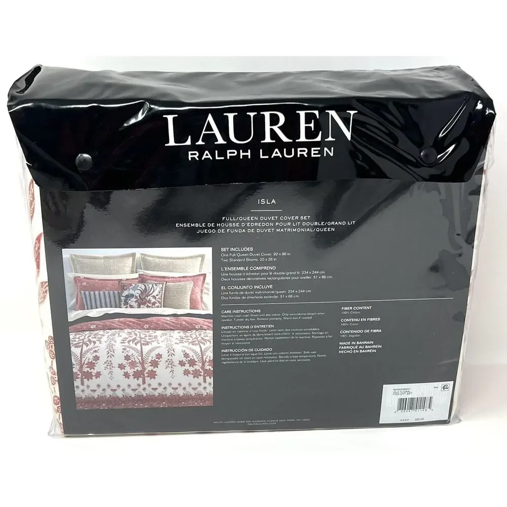 Ralph Lauren Home Isla Floral FULL / QUEEN Duvet Cover Shams Set Dusty Rose Pink